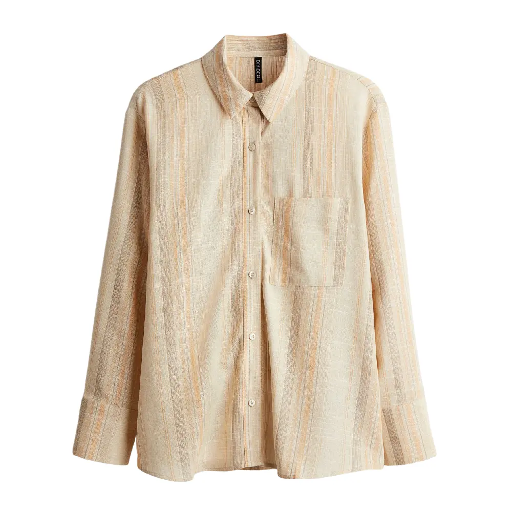 

Рубашка H&M Linen-blend, бежевый