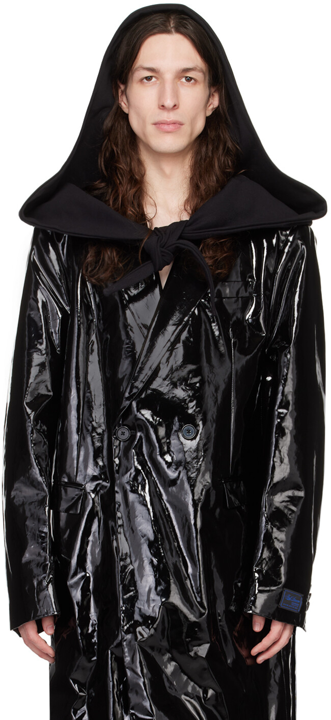 

Черный большой флисовый капюшон Raf Simons