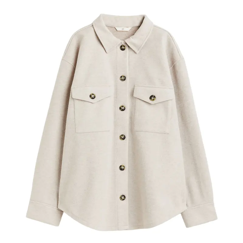 

Куртка рубашка H&M Oversized, светло-серый