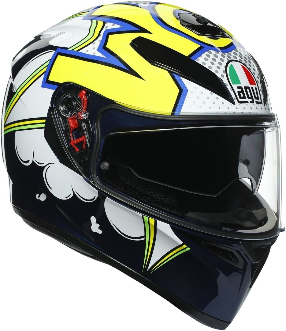 

AGV K-3 SV Bubble Шлем, черный/белый/желтый