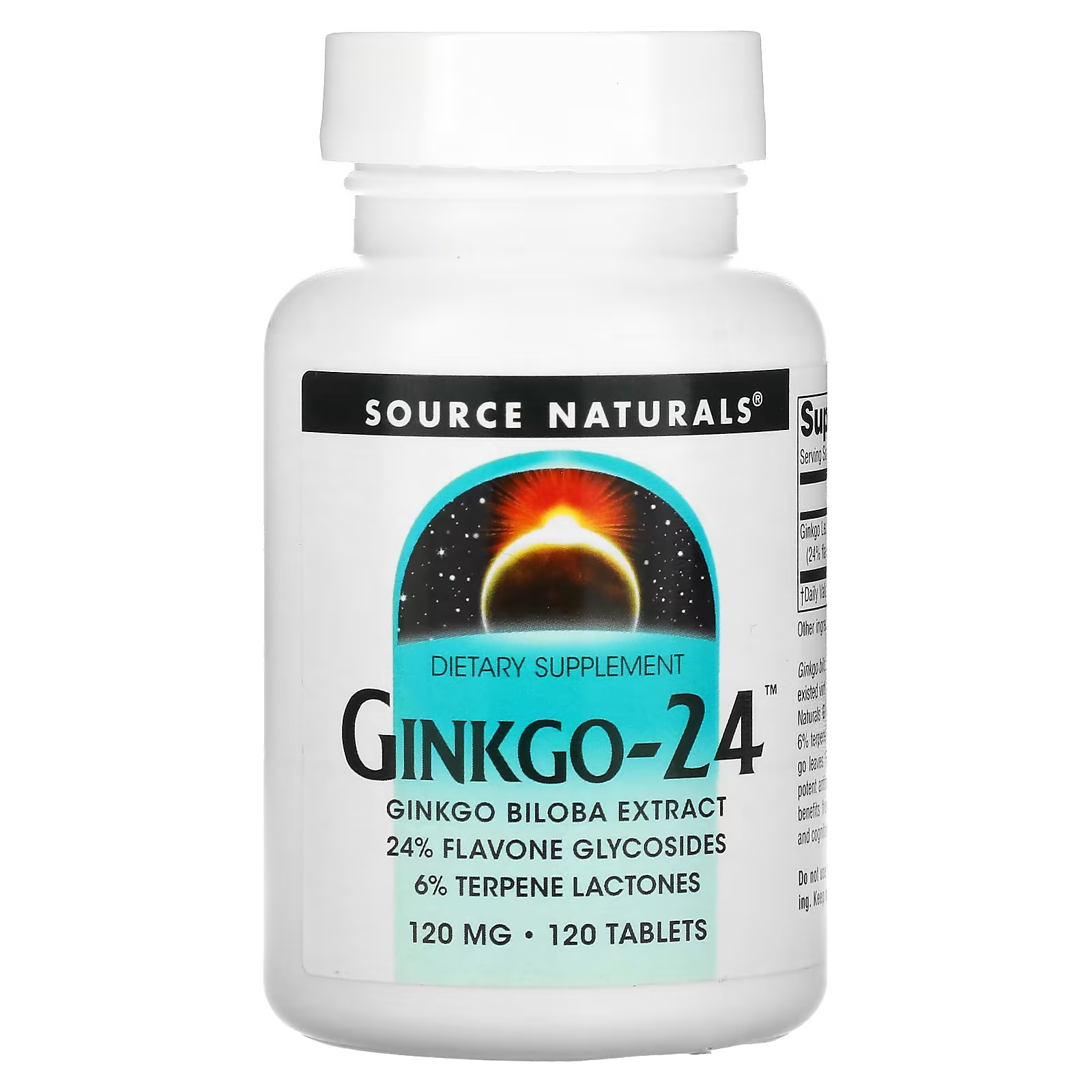Source Naturals Ginkgo-24 гинкго билоба,120 мг, 120 таблеток
