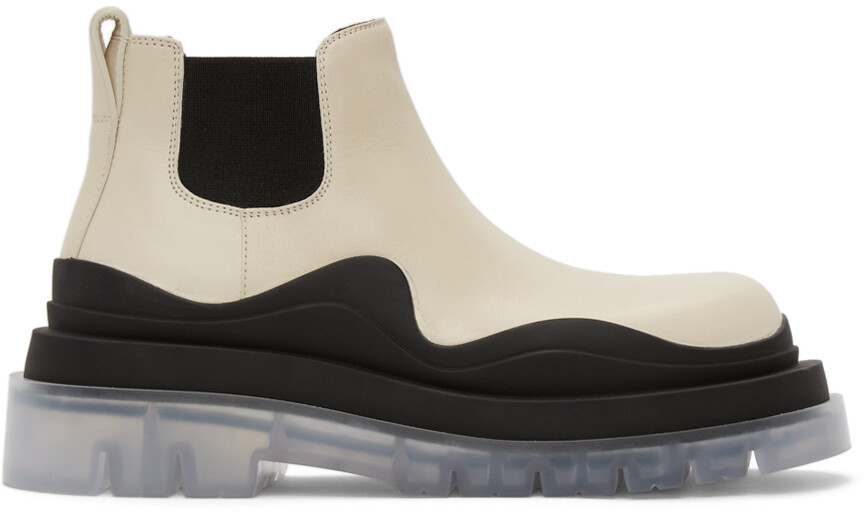 

Низкие ботинки челси с надписью \The Tire\" Off-White" Bottega Veneta