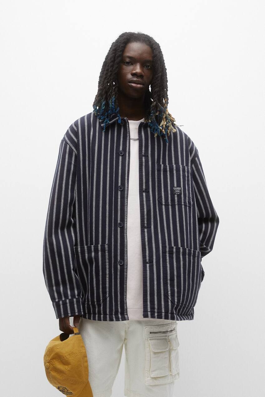 

Спортивная куртка в полоску STWD Pull&Bear, индиго