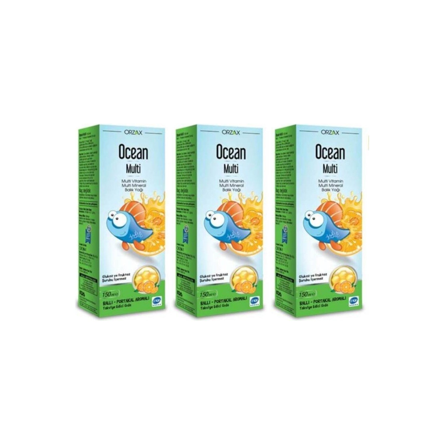 Мульти-сироп с рыбьим жиром Ocean Honey Orange, 150 мл, 3 шт цена и фото