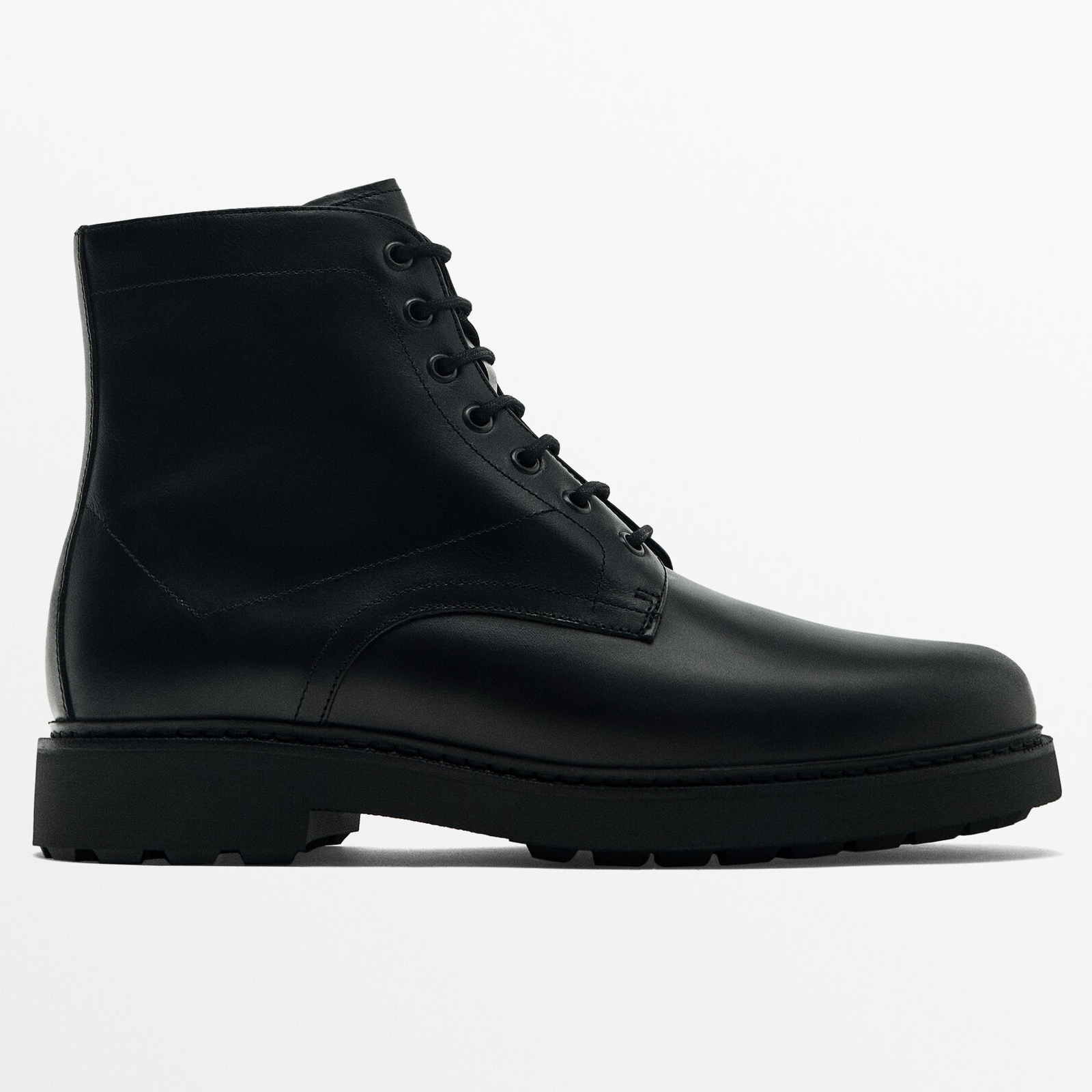 Ботинки Massimo Dutti Leather, черный
