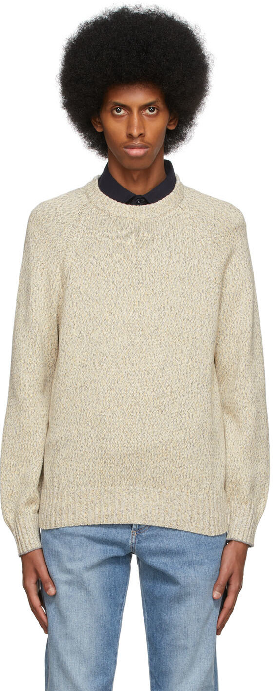 

Свитер Off-White с желтой меланжевой тканью Brunello Cucinelli