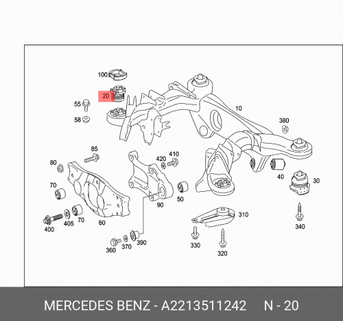 Предняя подушка задней балки / gummilage A2213511242 MERCEDES-BENZ gmade ga44 axle parts tree