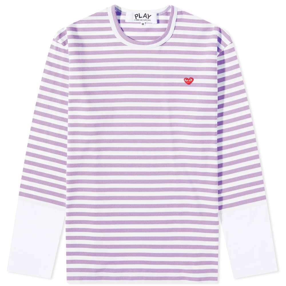 

Футболка Comme des Garcons Play Long Sleeve Stripe Contrast Sleeve Te, Фиолетовый