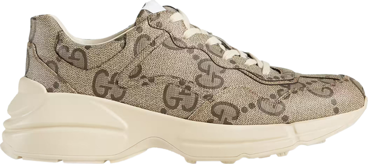 Кроссовки Gucci 100 Rhyton Sneaker Beige Monogram, бежевый - фото