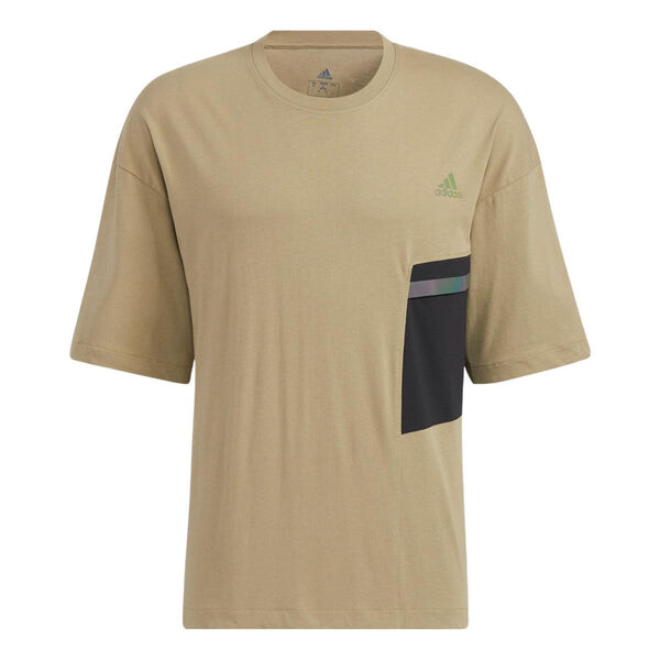 

Футболка Adidas Casual Breathable Sports Splicing Round Neck Short Sleeve Couple Style Khaki, Хаки