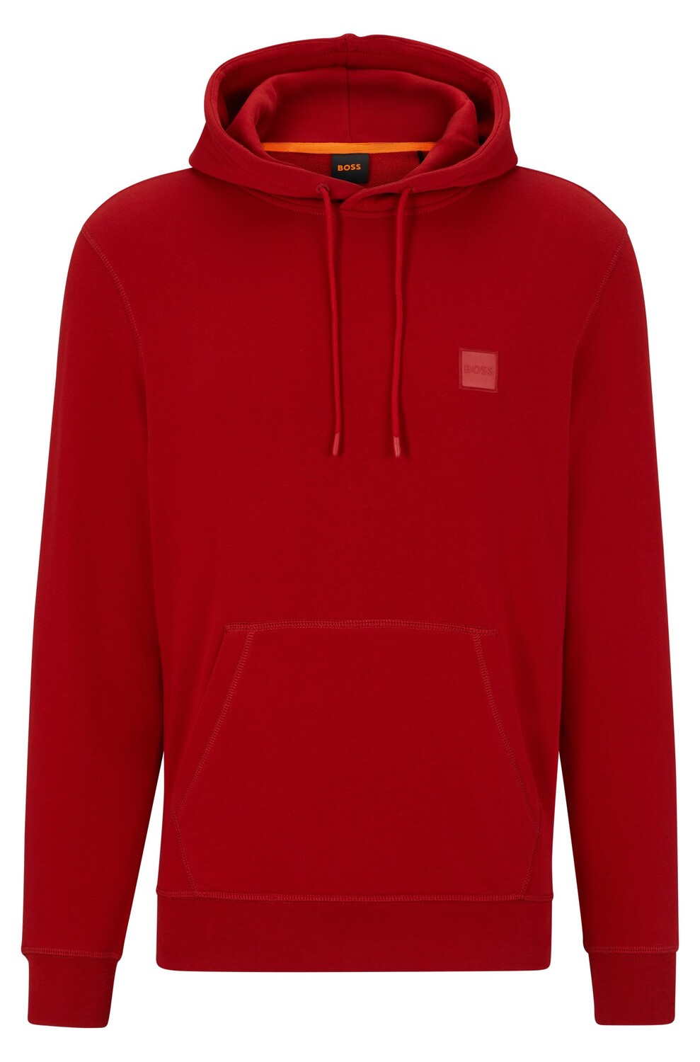 

Толстовка Hugo Boss French-terry-cotton Hooded With Logo Patch, красный