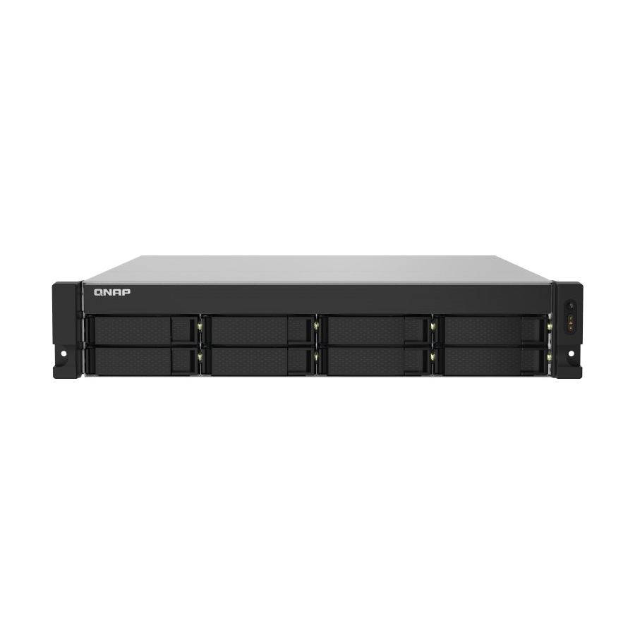 Серверное сетевое хранилище QNAP TS-832PXU-RP, 8 отсеков, 4 ГБ, без дисков, черный модуль расширения qnap tl r1200s rp