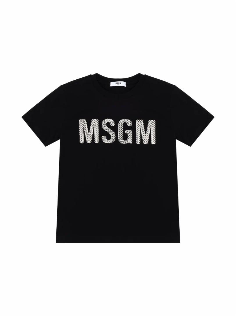 Хлопковая футболка с логотипом MSGM