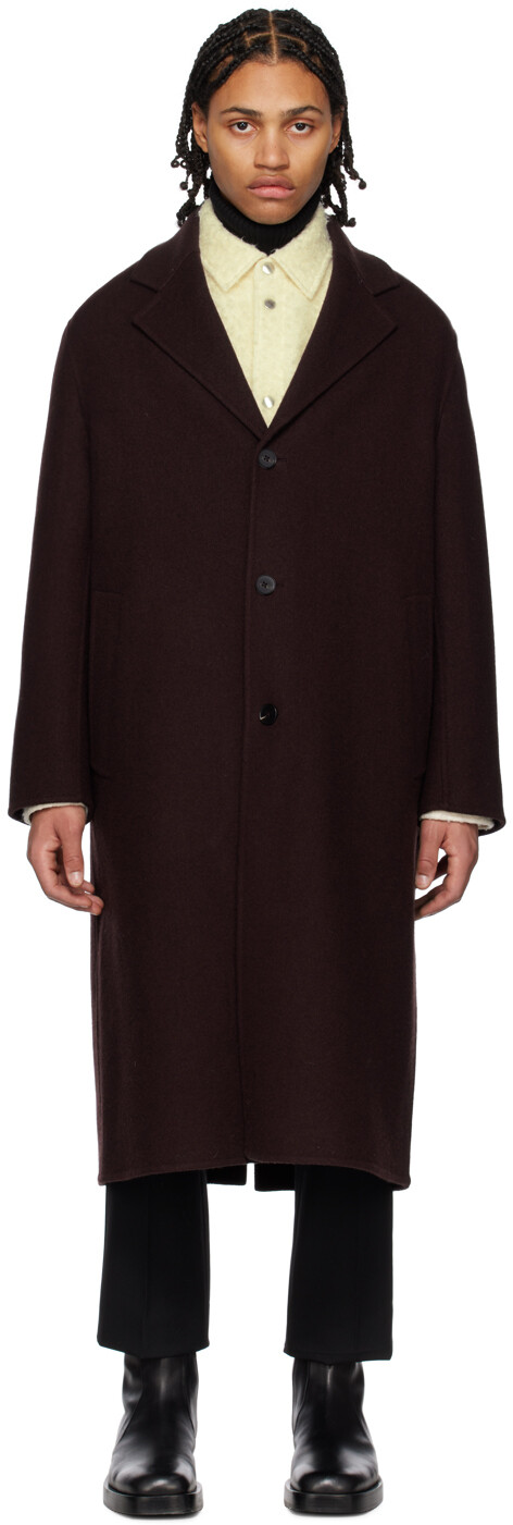

Темно-красное пальто с заостренными лацканами Jil Sander, Красный