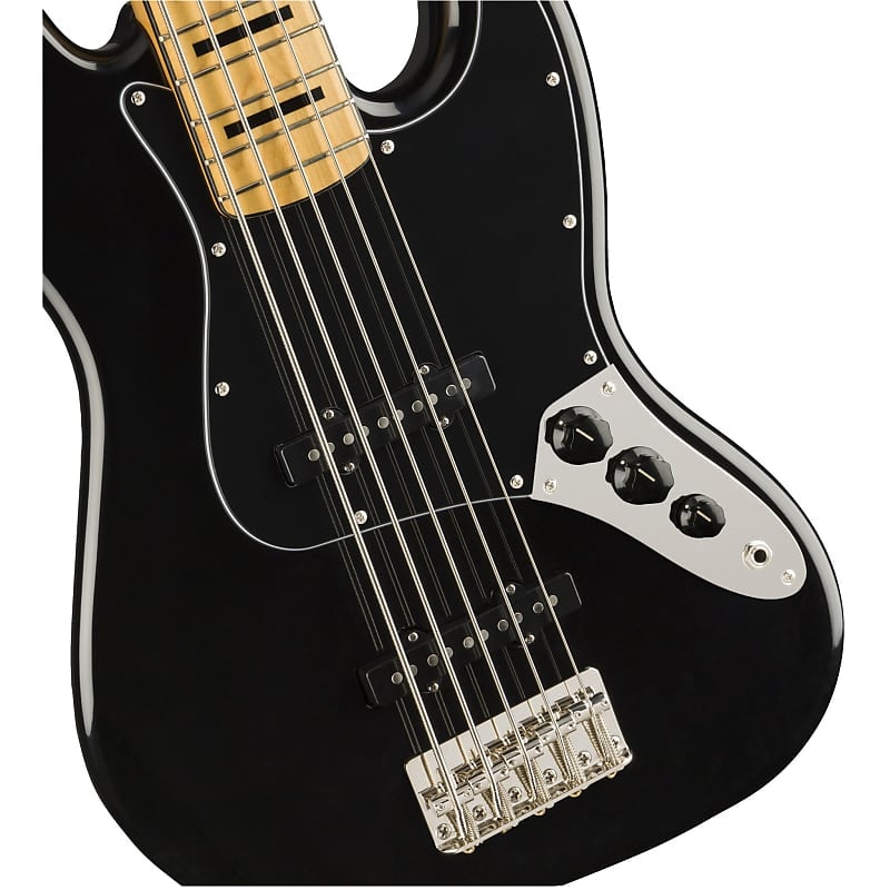 Squier Classic Vibe 70s Jazz Bass V 5-струнный бас - черный с кленовой накладкой Vibe 70s Jazz Bass V 5-String Bass - Black w/ Maple Fingerboard - фото