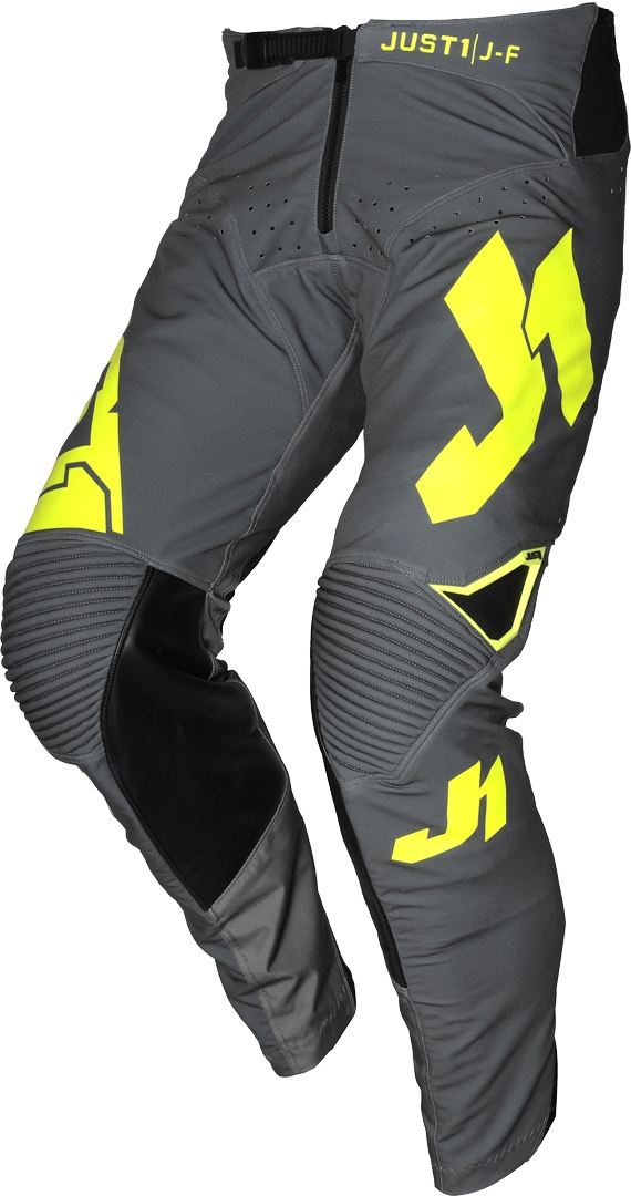 брюки just1 j flex для молодежи мотокросс черно белые Брюки Just1 J-Flex Мотокросс, серо-желтые