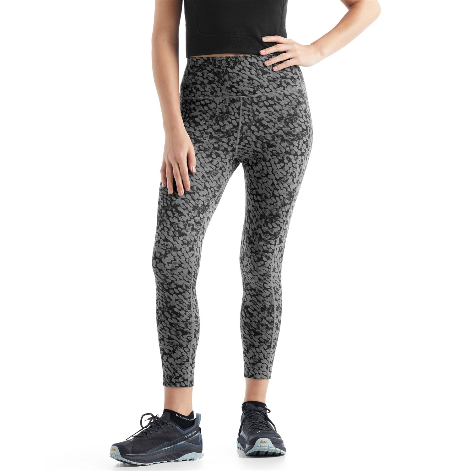 

Тайтсы Icebreaker Fastray High Rise Forest Shadows - женские, metro heather