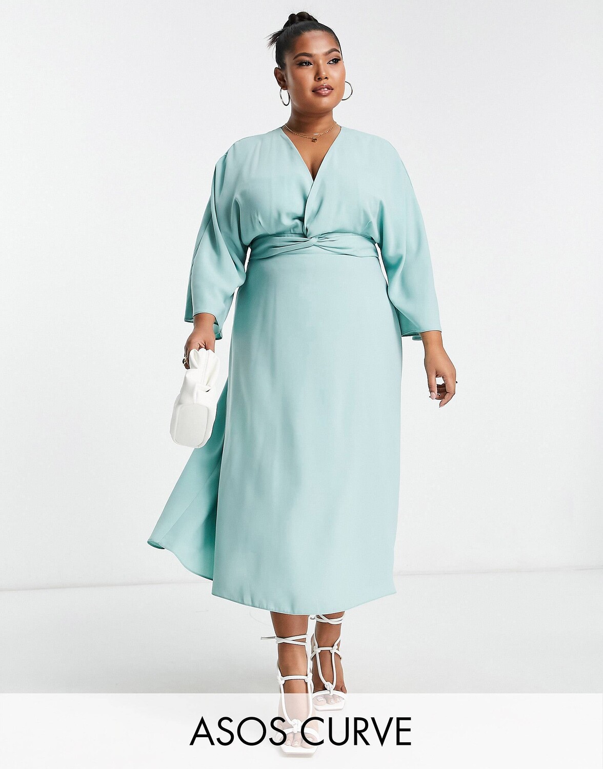 

Платье миди с вырезом \"летучая мышь\" ASOS DESIGN Curve