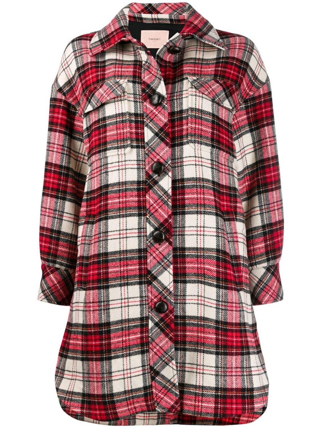 

TWINSET пальто в шотландскую клетку, красный