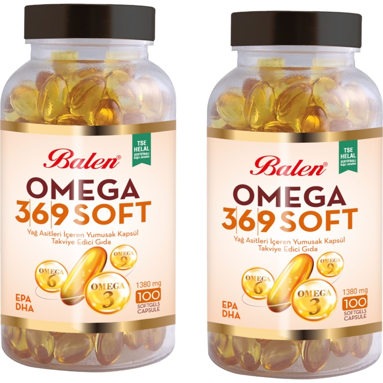 Рыбий жир Balen Omega 3-6-9, 100 капсул, 1380 мг, 2 штуки