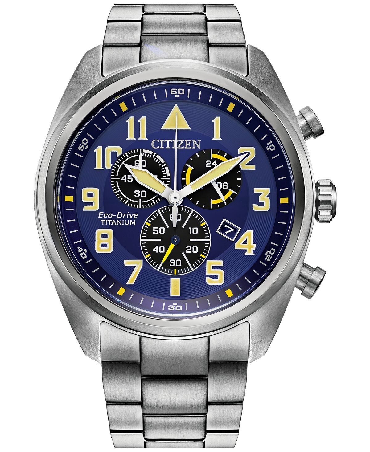 

Мужские часы Eco-Drive Garrison с хронографом, серебристый титановый браслет, 44 мм Citizen