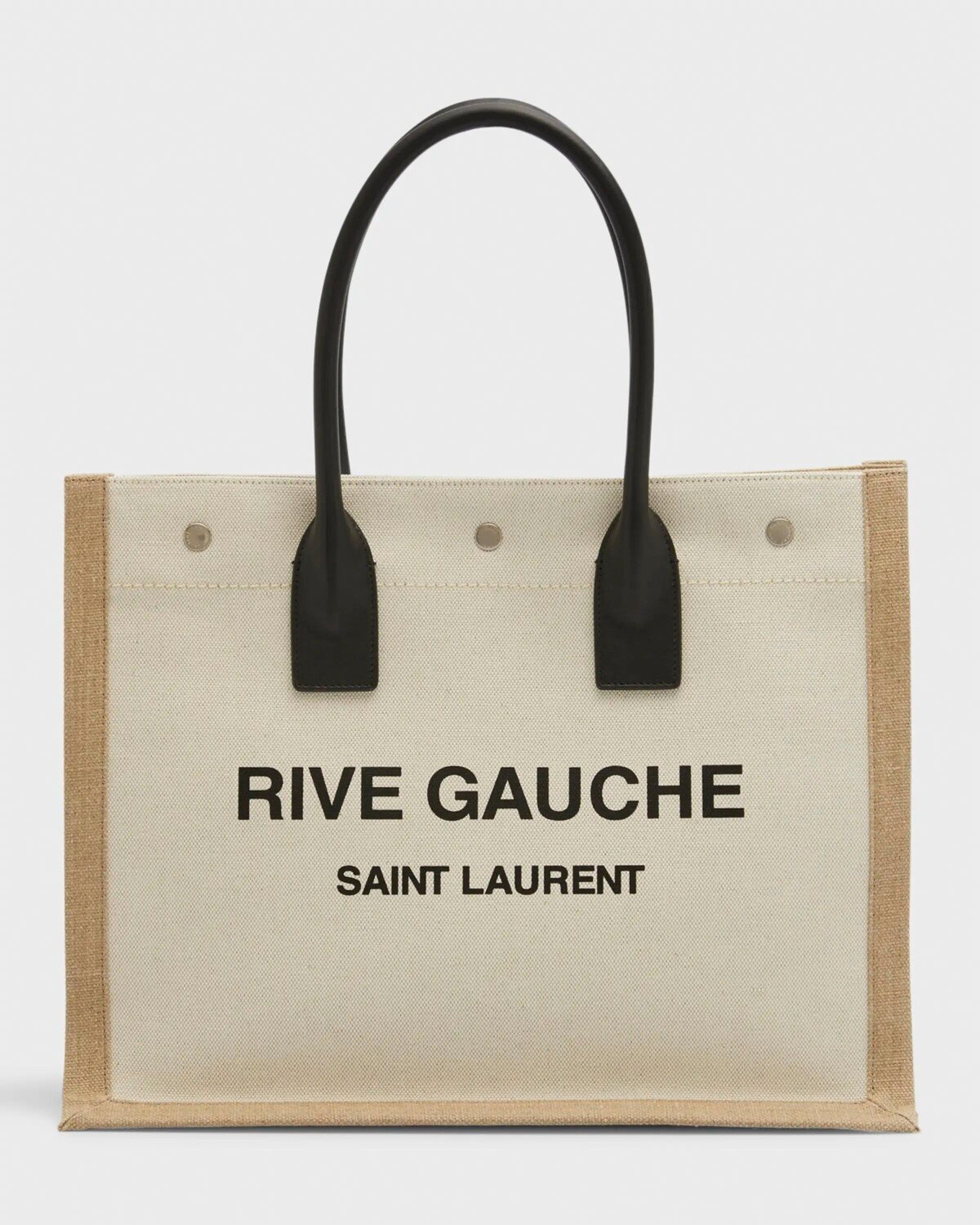 

Маленькая сумка-тоут Rive Gauche из парусины Saint Laurent, цвет Gray/White