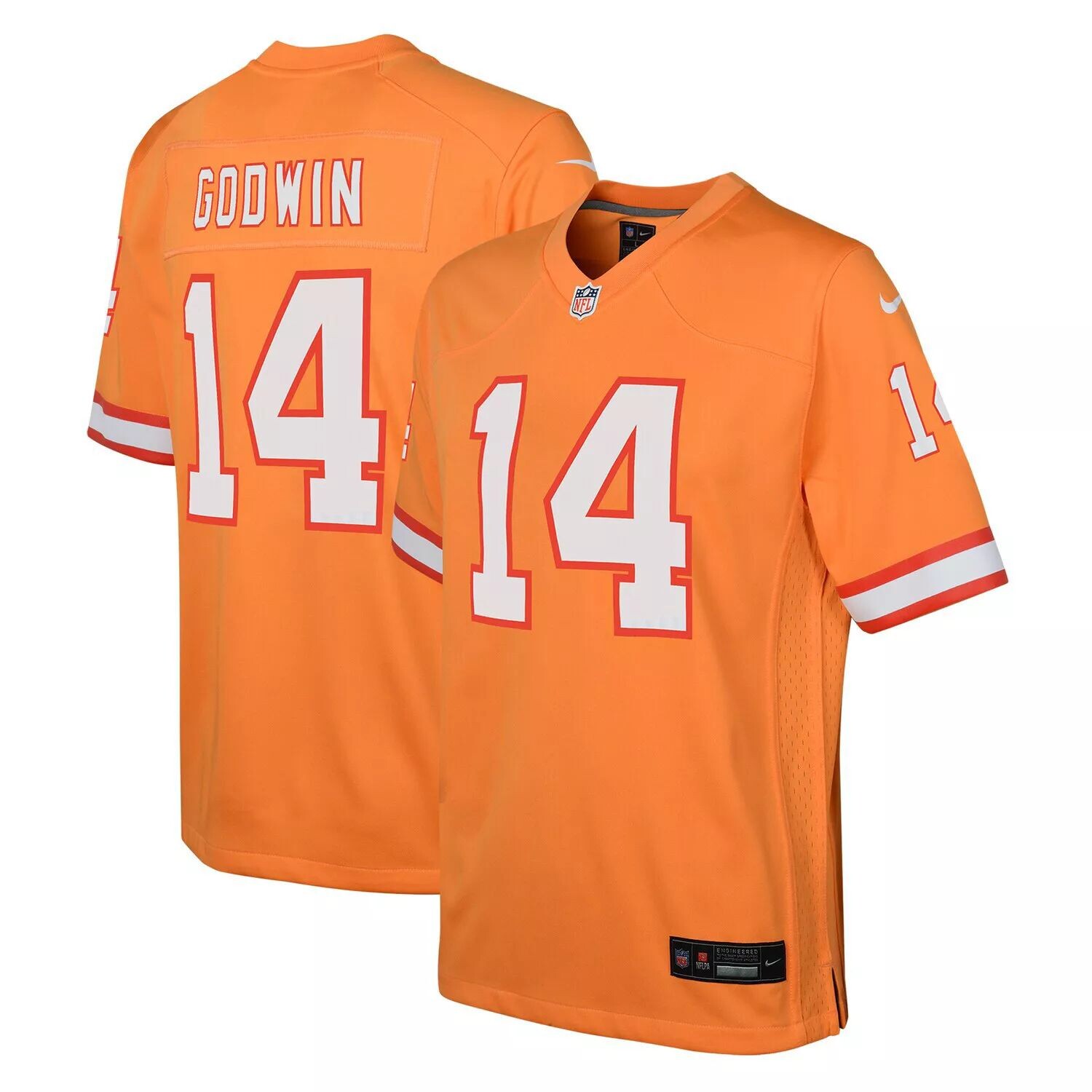 

Молодежная футболка Nike Chris Godwin Orange Tampa Bay Buccaneers Throwback Game Джерси Nike