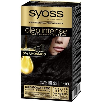 

Стойкая краска для волос Oleo Intense 1-10 Deep Black, Syoss