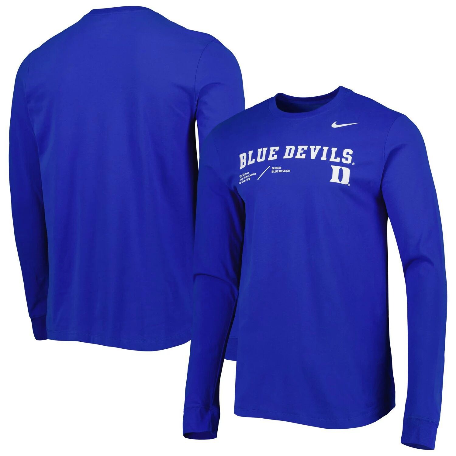

Мужская футболка с длинным рукавом Royal Duke Blue Devils Team Practice Performance Nike