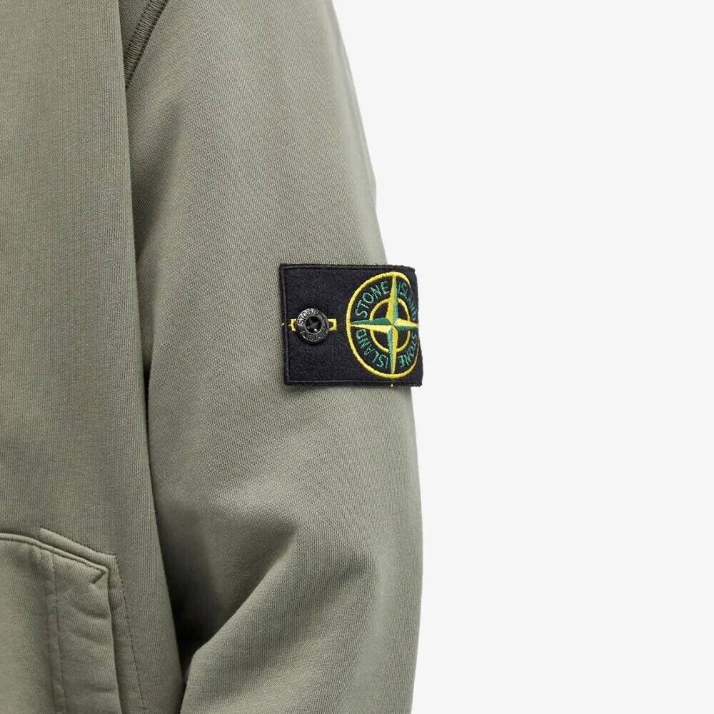 

Stone Island Толстовка на молнии, окрашенная в одежде, зеленый