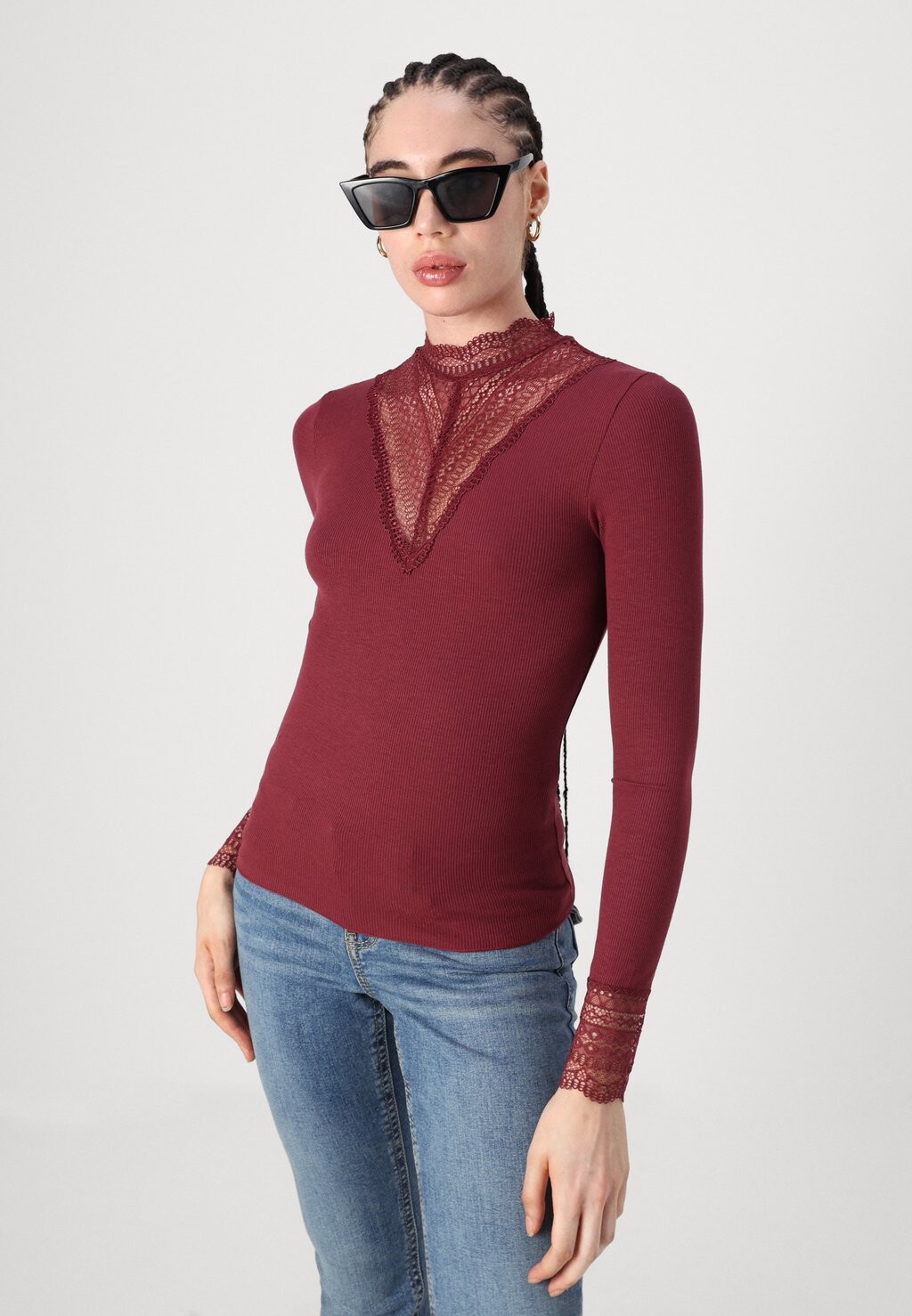 

Топ с длинными рукавами ONLTILDE HIGH NECK ONLY, Бордо
