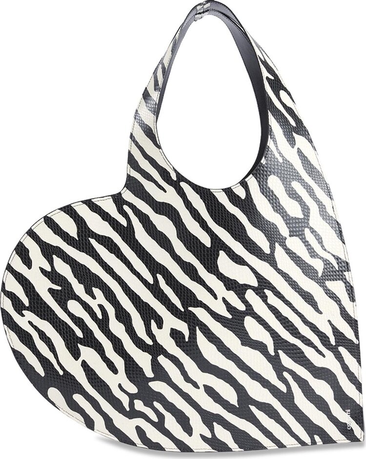 

Сумка Coperni Zebra Print Heart Tote Bag Black/White, черный