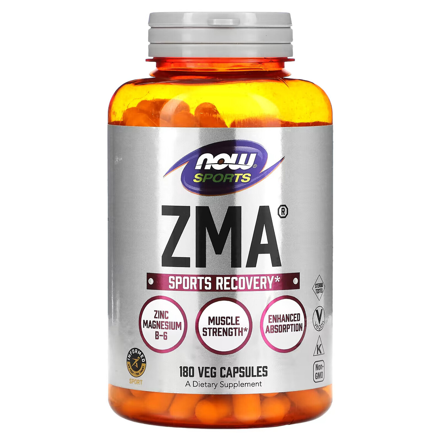 NOW Foods Sports ZMA восстановление после физической активности, 180 капсул - фото