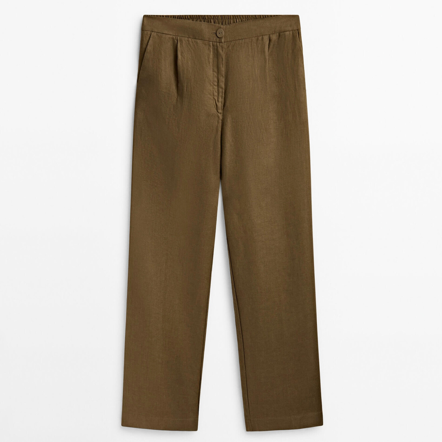

Брюки Massimo Dutti Darted Jogging Fit Linen, хаки