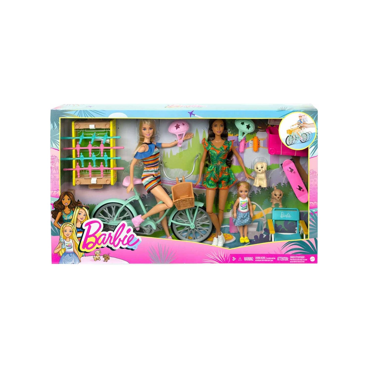 цена Игровой набор Barbie на вело-прогулке GXF32