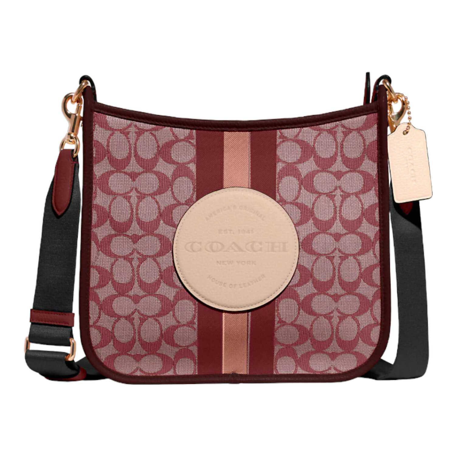 

Сумка Coach Dempsey File With Stripe And Coach Patch, бордовый