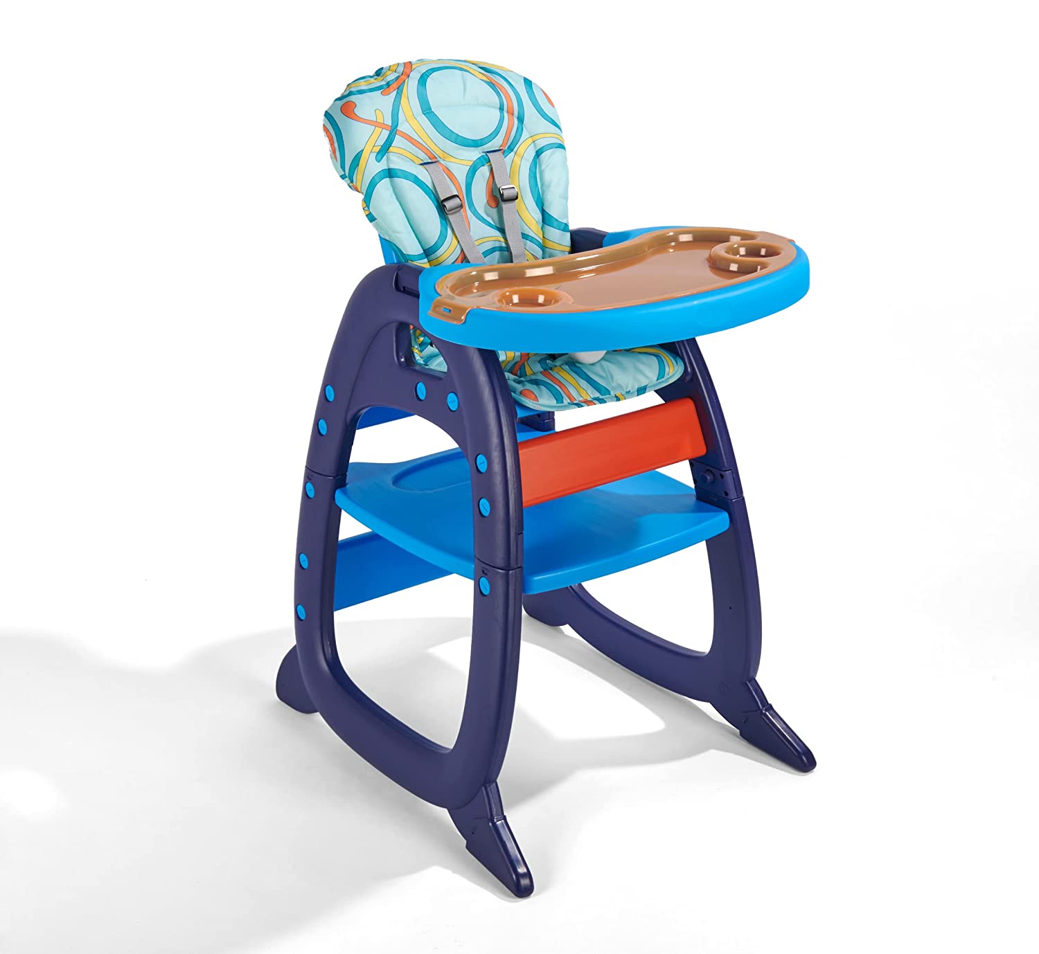 Детский стульчик-трансформер Badger Basket Envee II, голубой/оранжевый детский стульчик трансформер badger basket envee ii серый бирюзовый