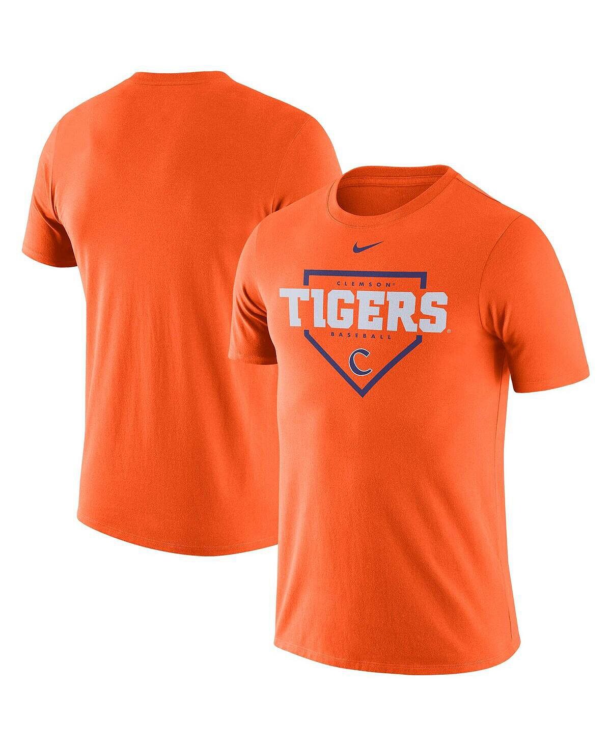 

Мужская оранжевая футболка clemson tigers baseball plate performance Nike