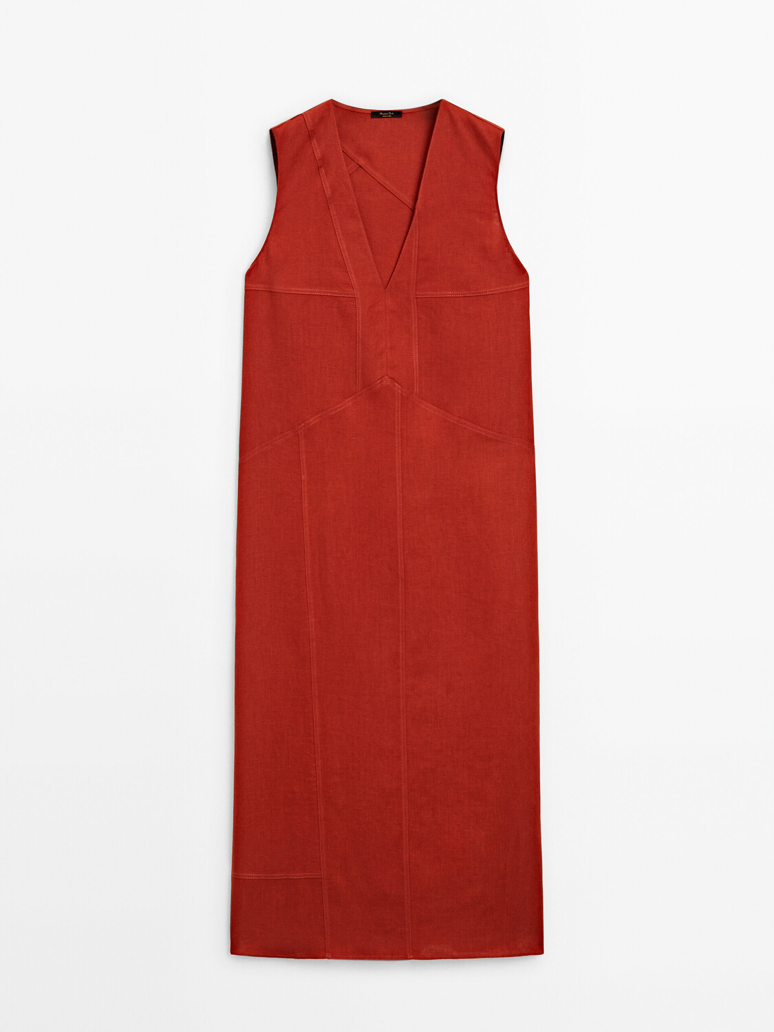 

Платье Massimo Dutti V-Neck Midi, красный