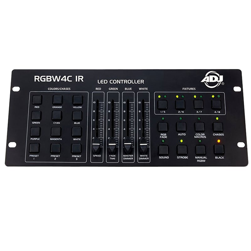 Американский DJ RGBW4C IR 32-канальный контроллер светодиодного освещения DMX American DJ American DJ RGBW4C IR 32-channel DMX LED Lighting Controller