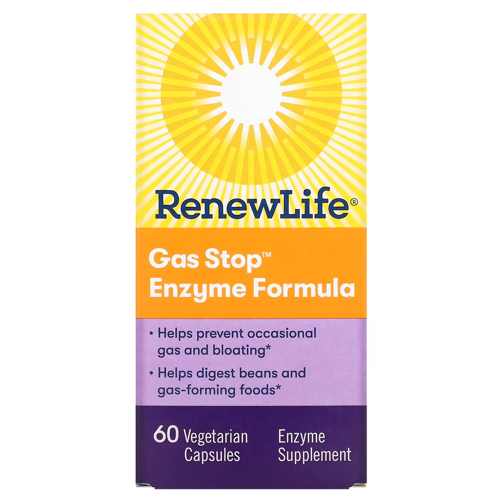 цена Renew Life, Формула с ферментами против газов, 60 вегетарианских капсул