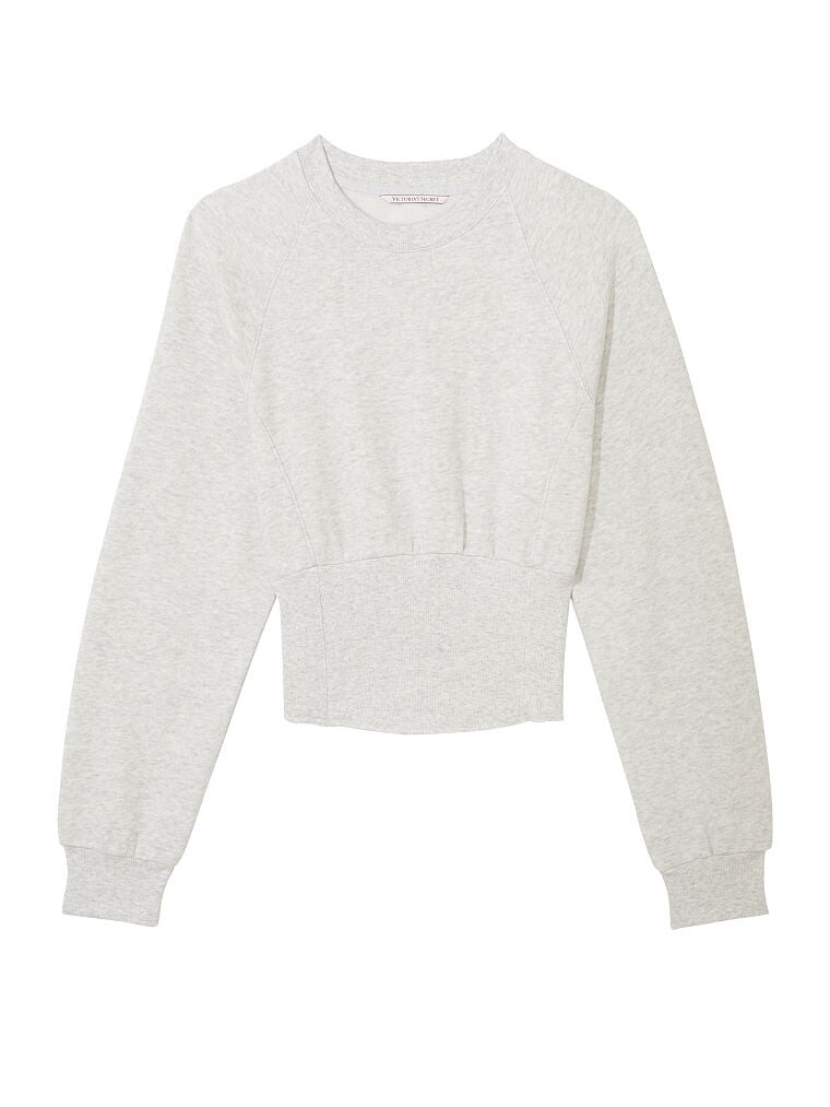 

Свитшот Victoria's Secret Cotton Fleece Corset Crewneck, светло-серый