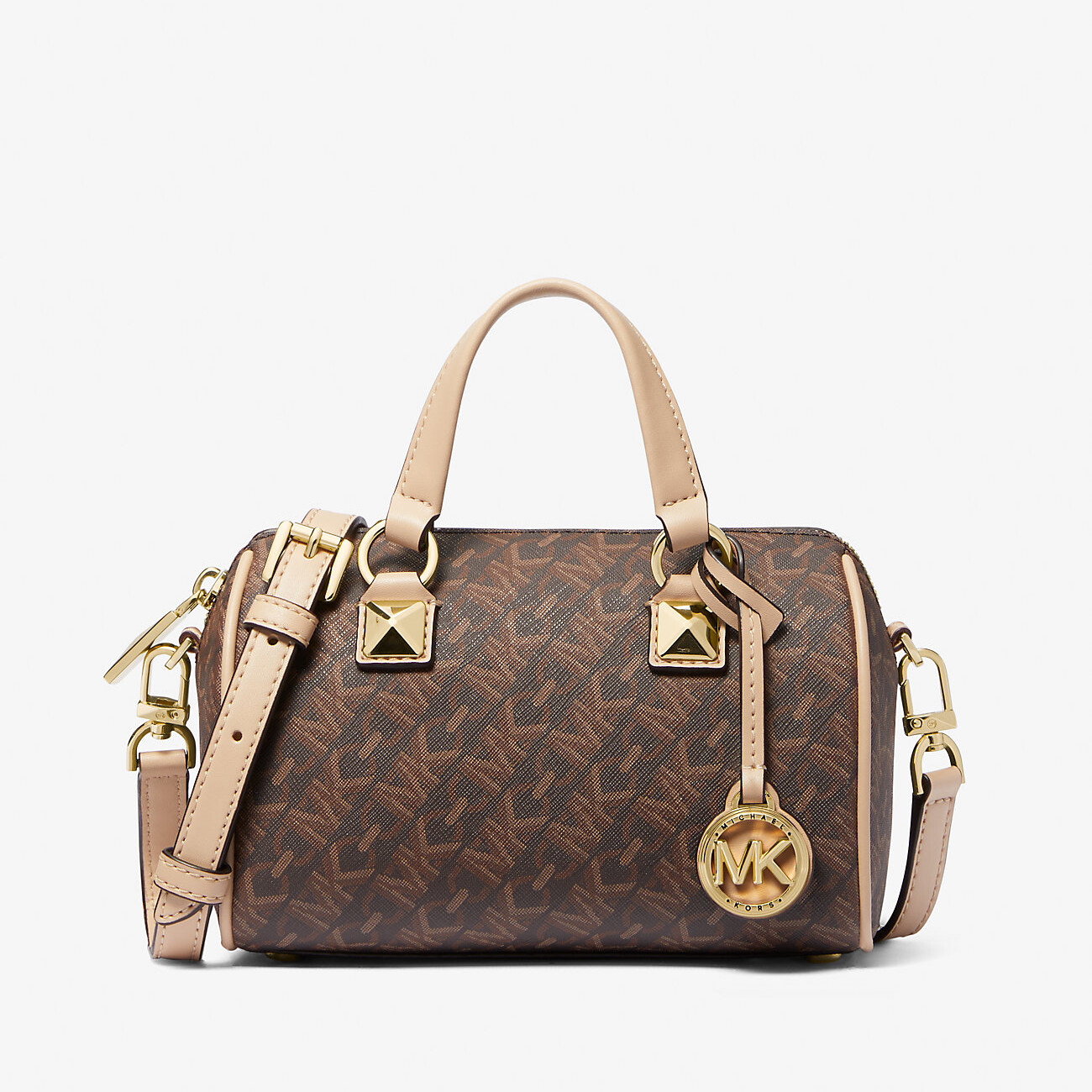 Сумка Michael Michael Kors Grayson Small Empire Signature Logo Duffel, коричневый сумка michael michael kors colby medium empire signature logo коричневый