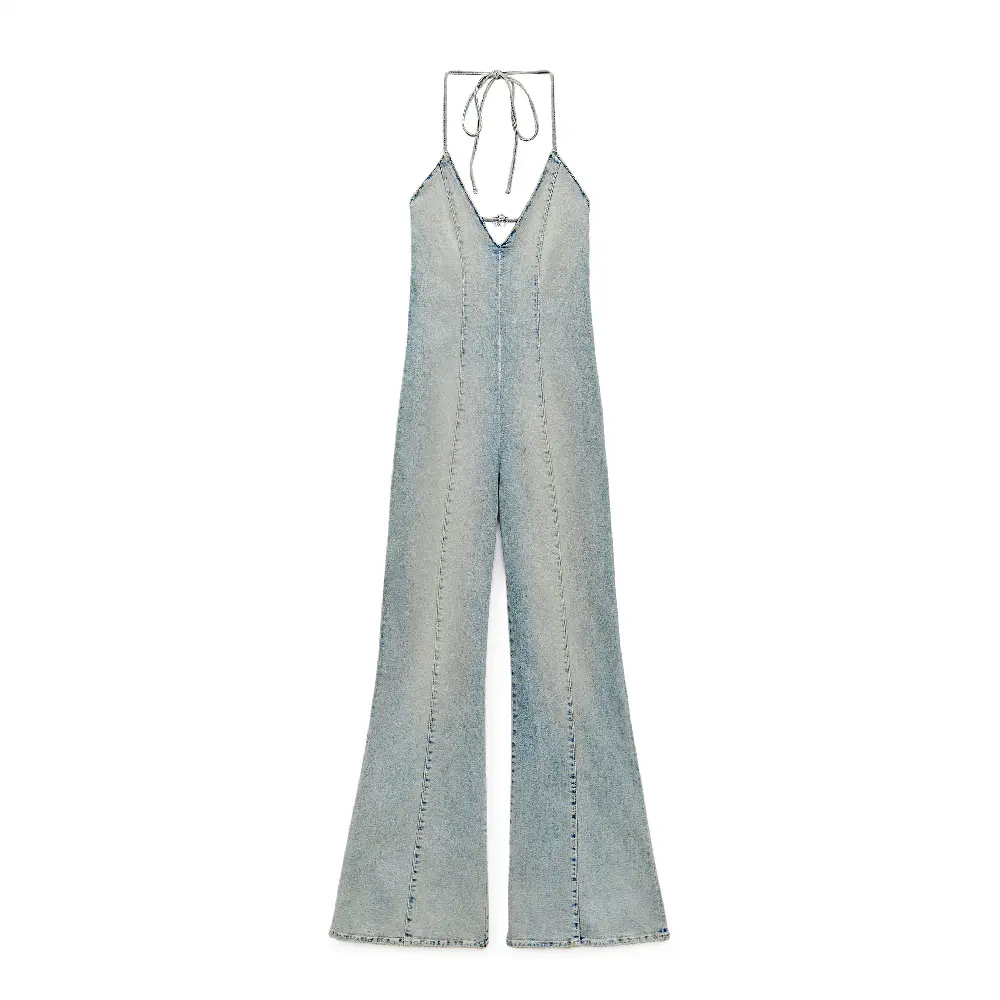 

Комбинезон Zara Barbie The Movie Warner Bros. Denim Halter Neck, голубой