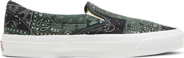 Кеды Vans Kith x Vault OG Classic Slip-On LX Bandana - Scarab, зеленый кроссовки vans kith x vault og classic slip on lx bandana scarab зеленый