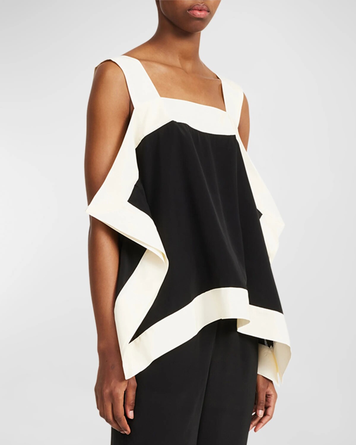 

Двухцветная блузка с рюшами Gabrielle By Malene Birger, цвет Black