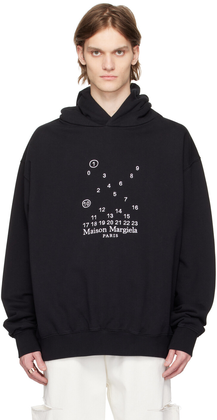 

Черный худи с вышивкой Maison Margiela