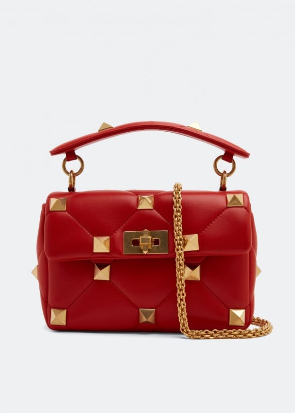 

Сумка VALENTINO GARAVANI Roman Stud medium shoulder bag, красный