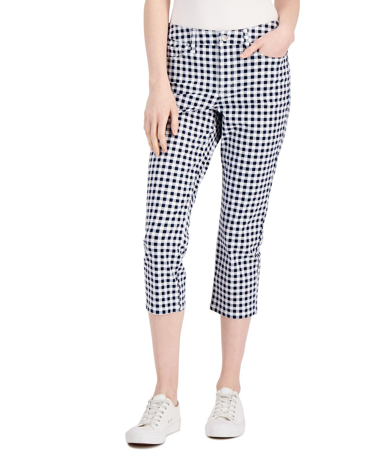

Женские джинсы bristol gingham с регулировкой живота, созданные для macy's Charter Club, мульти