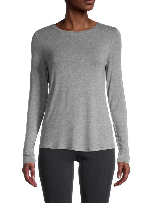 

Футболка с изогнутым краем Saks Fifth Avenue Heather grey